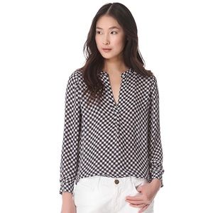 Joie Peterson Silk Houndstooth Blouse
